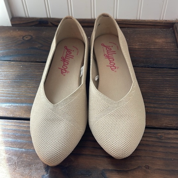 NWT Jellypop Women's Tan Mesh Ballet Flats - Picture 5 of 7